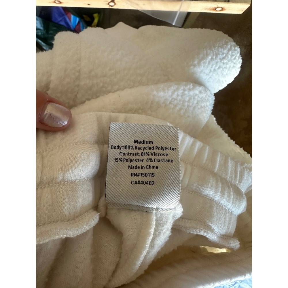 Varley Samson Relaxed‎ Fleece Pant Cream Borg Sherpa Cargo Joggers Medium - Picture 9 of 13